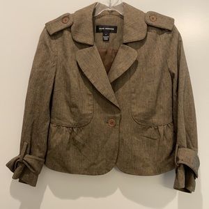 Club Monaco cropped jacket brown